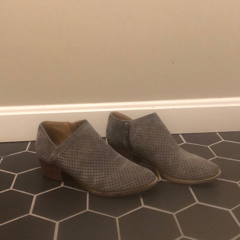 Lucky brand gray perforated booties
